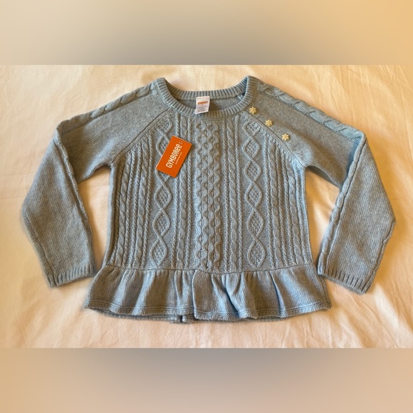 Gymboree Girls Cable Knit Peplum Sweater Light Blue Size 6 NWT - Picture 4 of 7